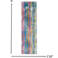 HomeRoots 2' x 6' Gray Colorful Abstract Stripes Runner Rug