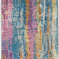 HomeRoots 2' x 6' Gray Colorful Abstract Stripes Runner Rug