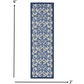 HomeRoots 2' x 6' Gray and Blue Indoor Outdoor Runner Rug