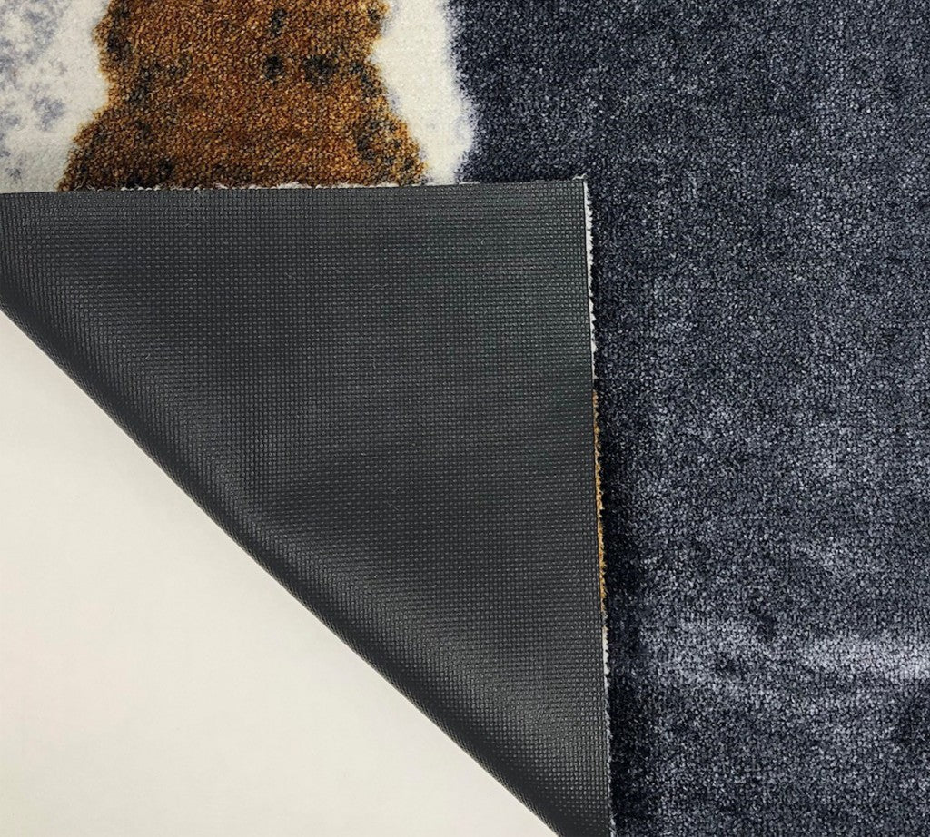 HomeRoots 2' x 6' Gray and Brown Abstract Southwest Washable Runner Rug