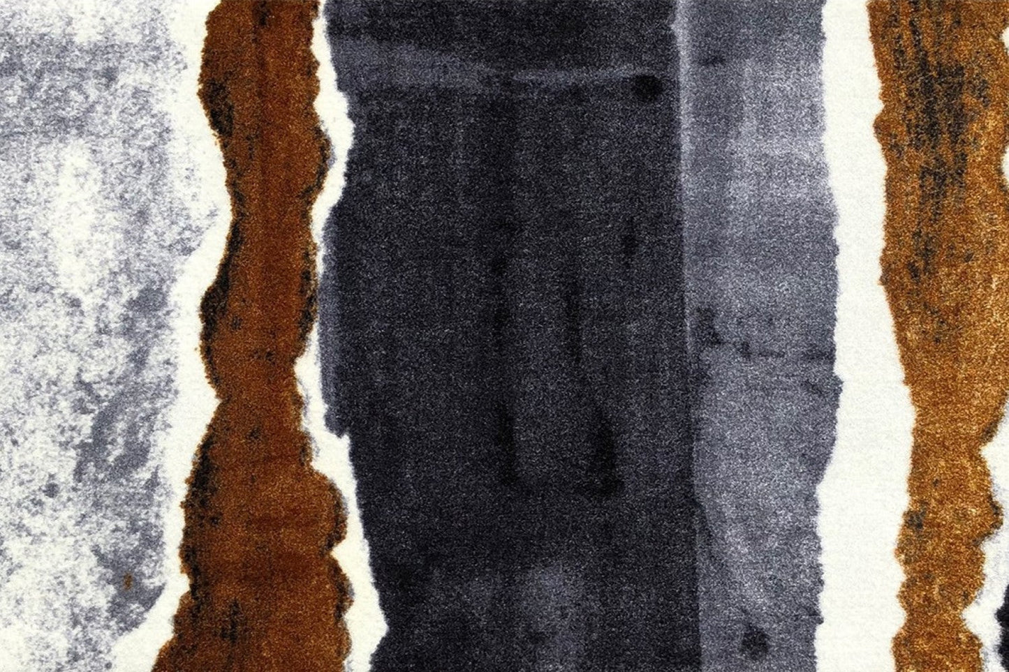 HomeRoots 2' x 6' Gray and Brown Abstract Southwest Washable Runner Rug