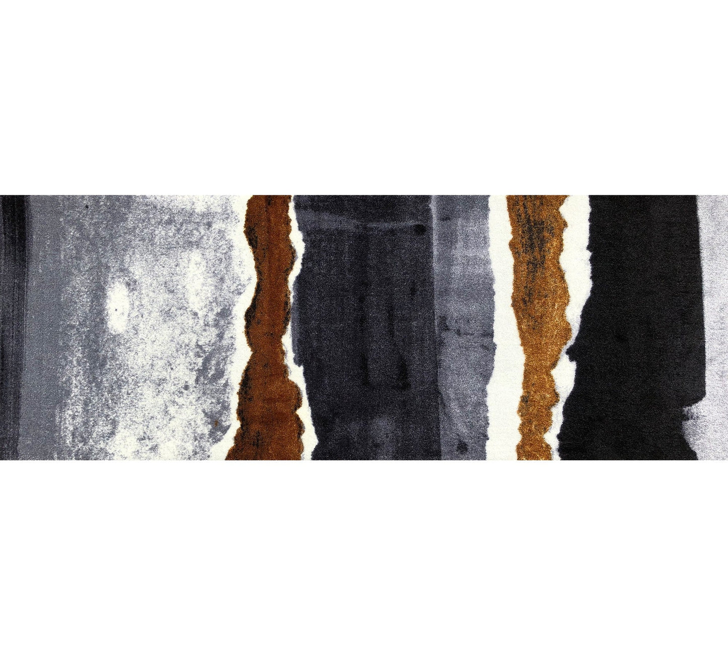 HomeRoots 2' x 6' Gray and Brown Abstract Southwest Washable Runner Rug