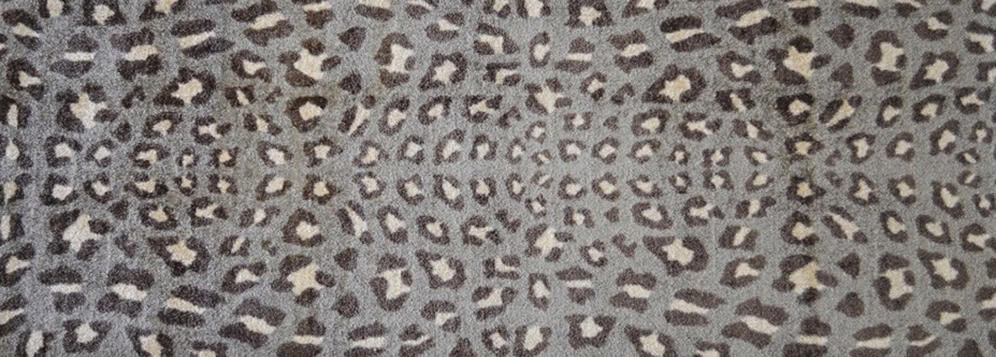 HomeRoots 2' x 6' Gray and Brown Cheetah Washable Runner Rug