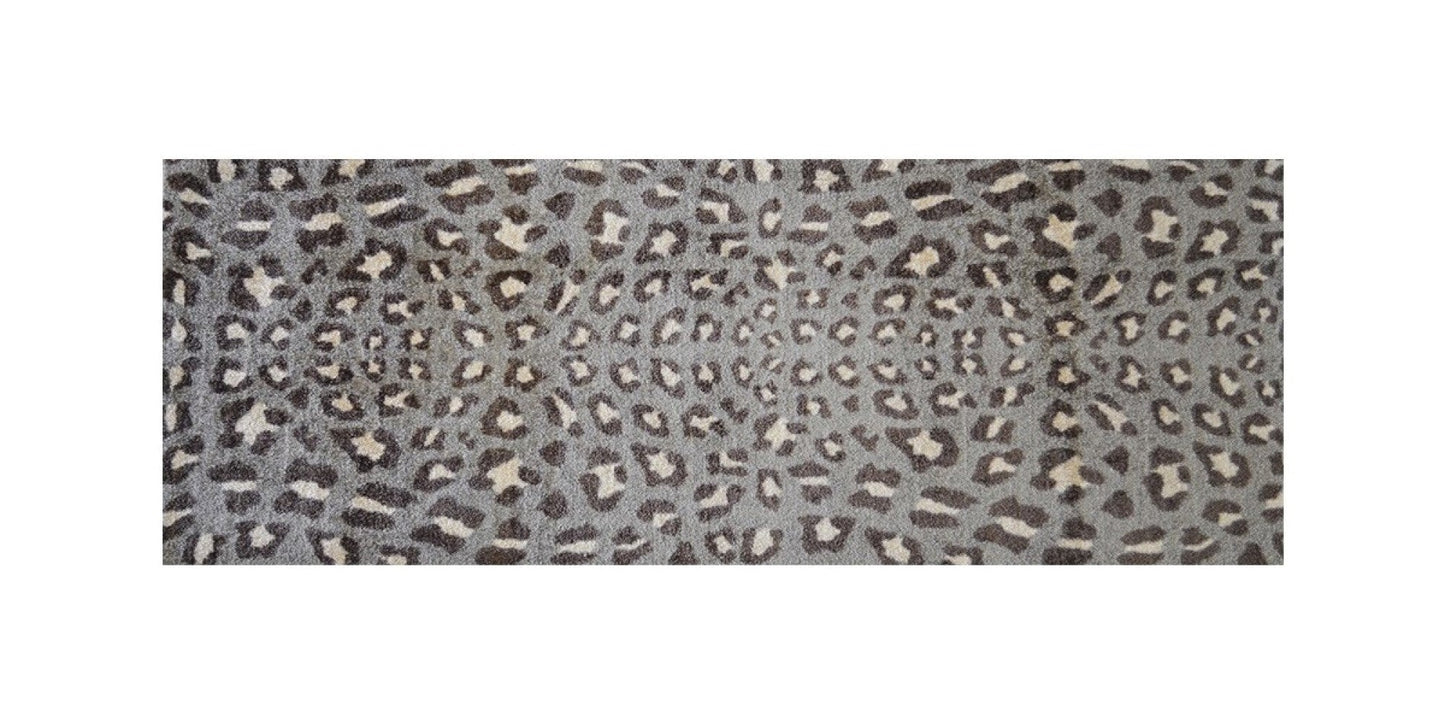 HomeRoots 2' x 6' Gray and Brown Cheetah Washable Runner Rug