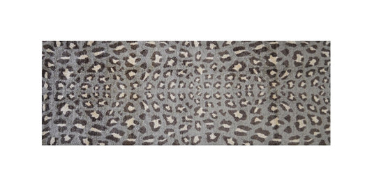 HomeRoots 2' x 6' Gray and Brown Cheetah Washable Runner Rug