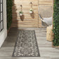 HomeRoots 2' x 6' Gray and Charcoal Indoor Outdoor Runner Rug