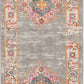 HomeRoots 2’ x 6’ Gray and Gold Medallion Runner Rug