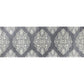 HomeRoots 2' x 6' Gray and Ivory Scallop Medallion Washable Runner Rug