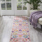 HomeRoots 2' x 6' Gray and Pink Distressed Runner Rug
