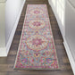 HomeRoots 2' x 6' Gray and Pink Medallion Runner Rug