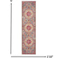 HomeRoots 2' x 6' Gray and Pink Medallion Runner Rug