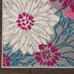 HomeRoots 2' x 6' Gray and Pink Tropical Flower Runner Rug