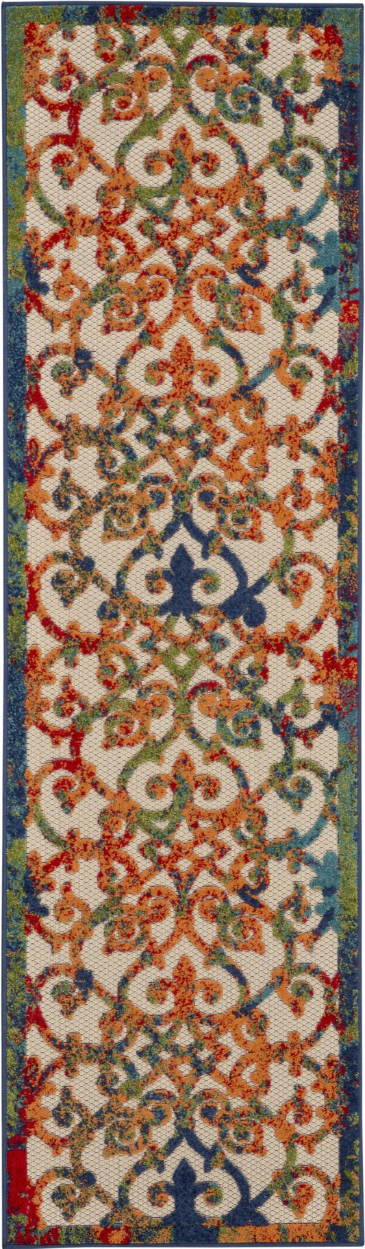 HomeRoots 2' x 6’ Indoor Outdoor Runner Rug With Rainbow Colored Finish