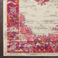 HomeRoots 2' x 6' Ivory and Fuchsia Distressed Runner Rug