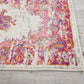 HomeRoots 2' x 6' Ivory and Fuchsia Distressed Runner Rug
