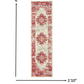 HomeRoots 2' x 6' Ivory and Fuchsia Distressed Runner Rug