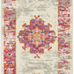 HomeRoots 2' x 6' Ivory and Fuchsia Distressed Runner Rug