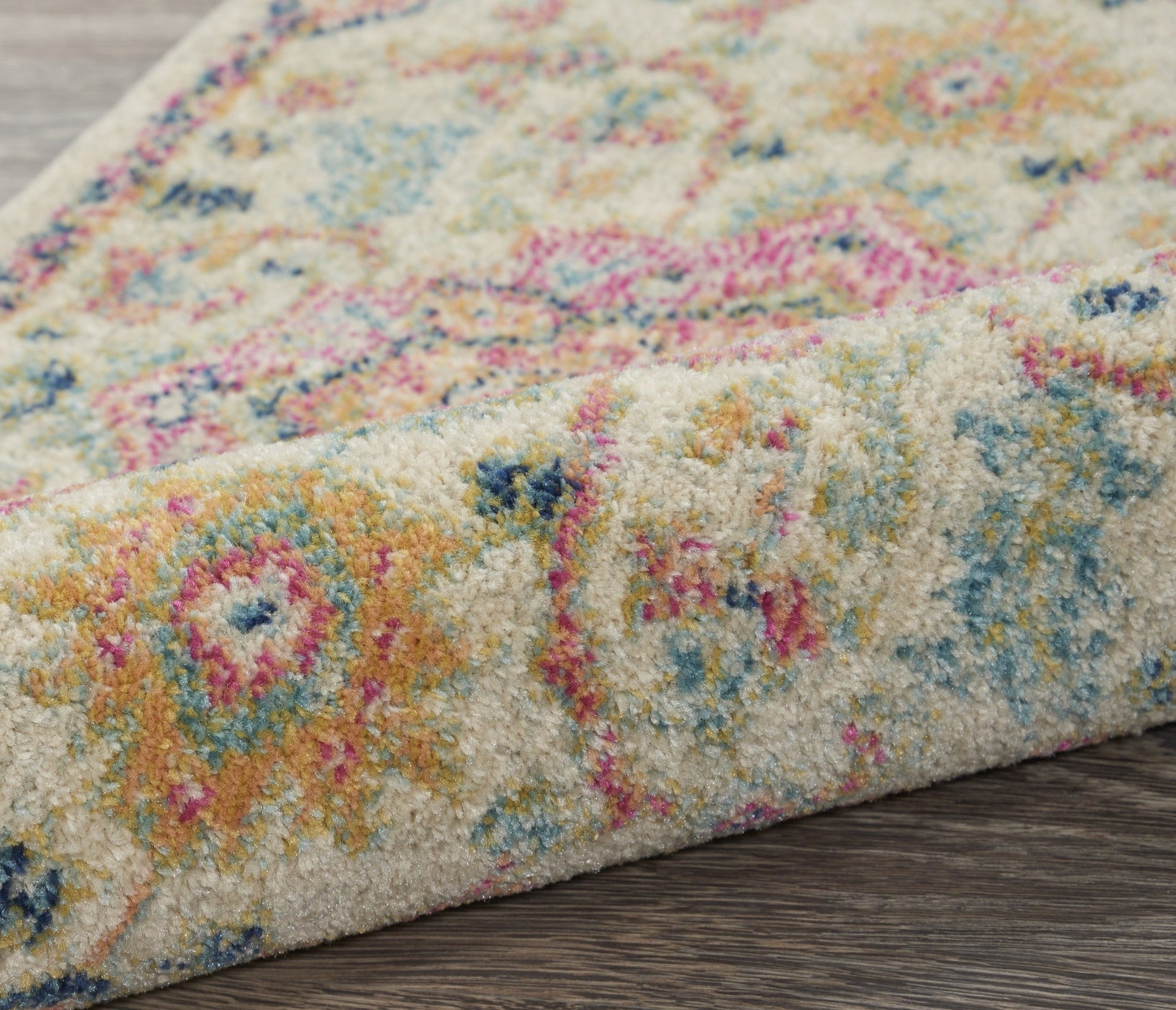 HomeRoots 2' x 6' Ivory and Pink Medallion Runner Rug