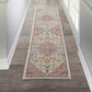 HomeRoots 2' x 6' Ivory and Pink Medallion Runner Rug