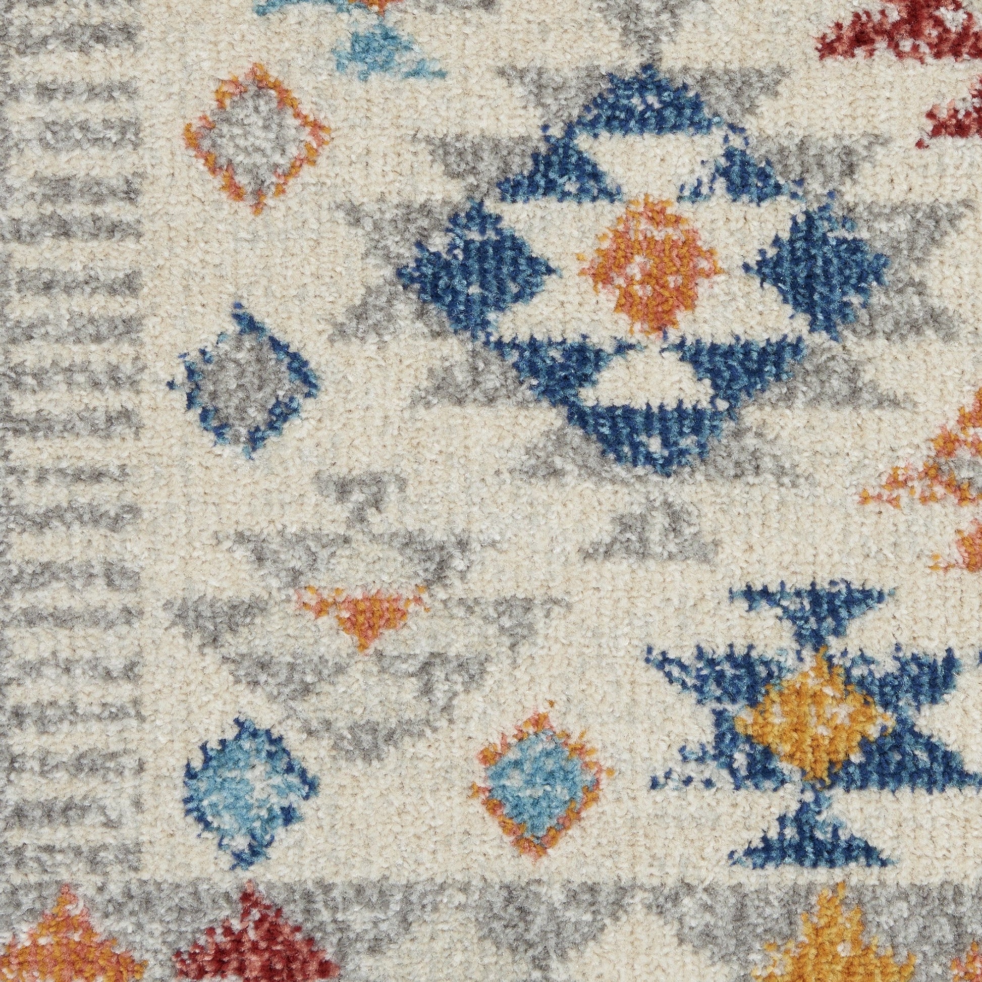 HomeRoots 2' x 6' Ivory and Red Diamonds Runner Rug