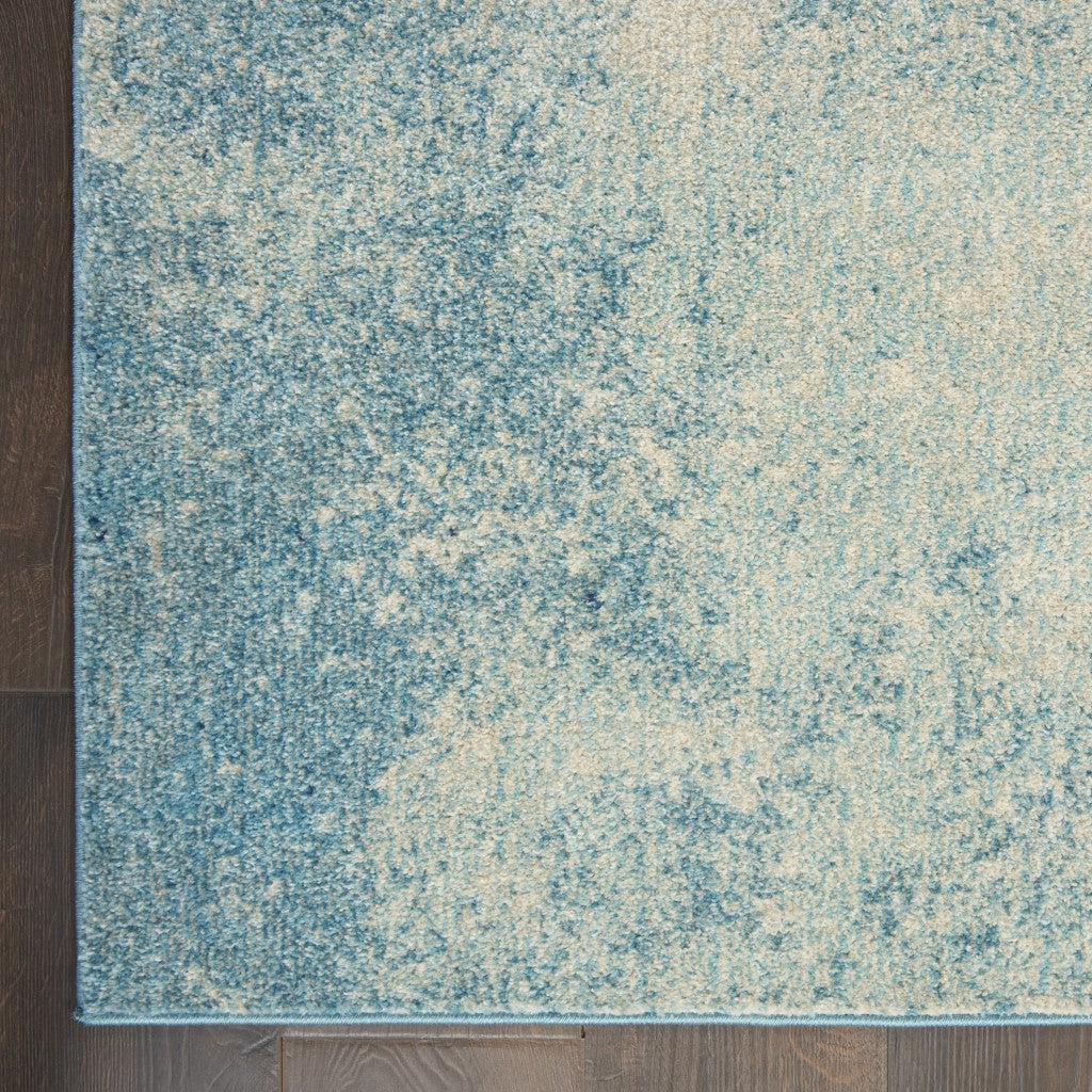 HomeRoots 2' x 6' Light Blue and Ivory Abstract Sky Runner Rug