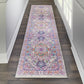 HomeRoots 2' x 6' Light Gray and Pink Medallion Runner Rug