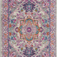 HomeRoots 2' x 6' Light Gray and Pink Medallion Runner Rug