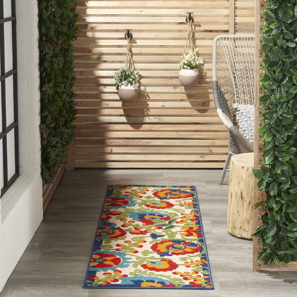 HomeRoots 2’ x 6’ Mediterra Indoor Outdoor Runner Rug