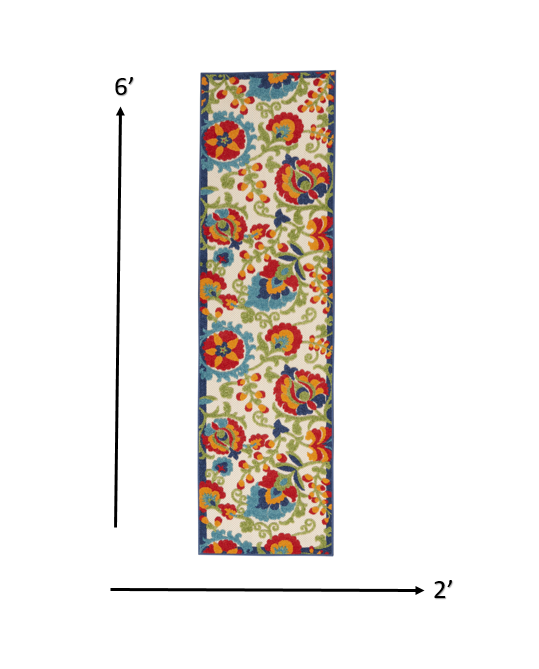 HomeRoots 2’ x 6’ Mediterra Indoor Outdoor Runner Rug