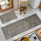 HomeRoots 2' x 6' Modern Geo Lines in Squares Washable Runner Rug
