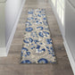 HomeRoots 2’ x 6’ Natural and Blue Indoor Outdoor Runner Rug