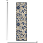 HomeRoots 2’ x 6’ Natural and Blue Indoor Outdoor Runner Rug