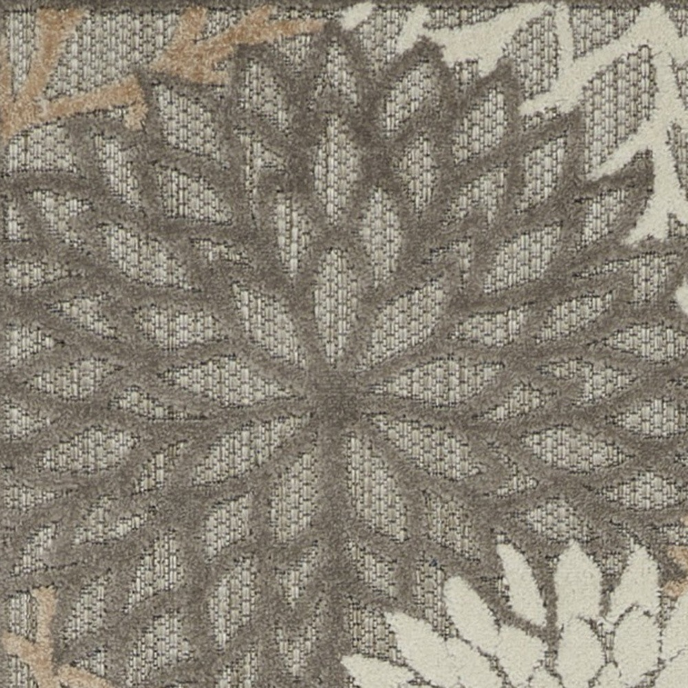 HomeRoots 2’ x 6’ Natural and Gray Indoor Outdoor Runner Rug
