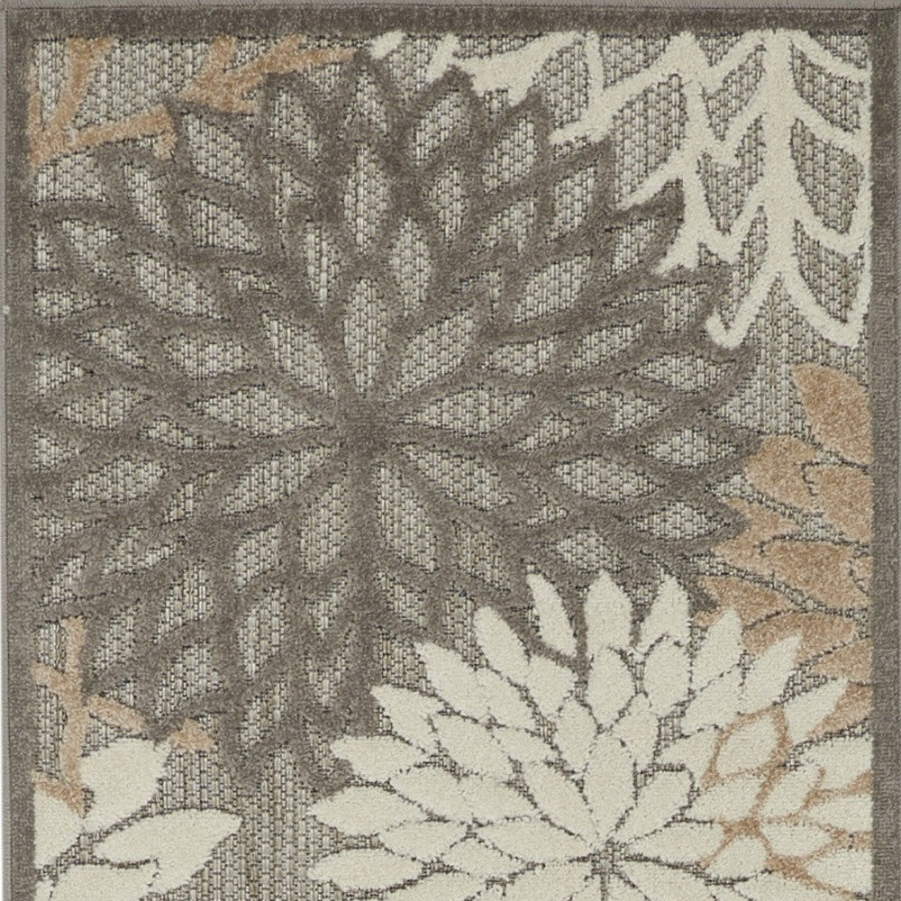 HomeRoots 2’ x 6’ Natural and Gray Indoor Outdoor Runner Rug
