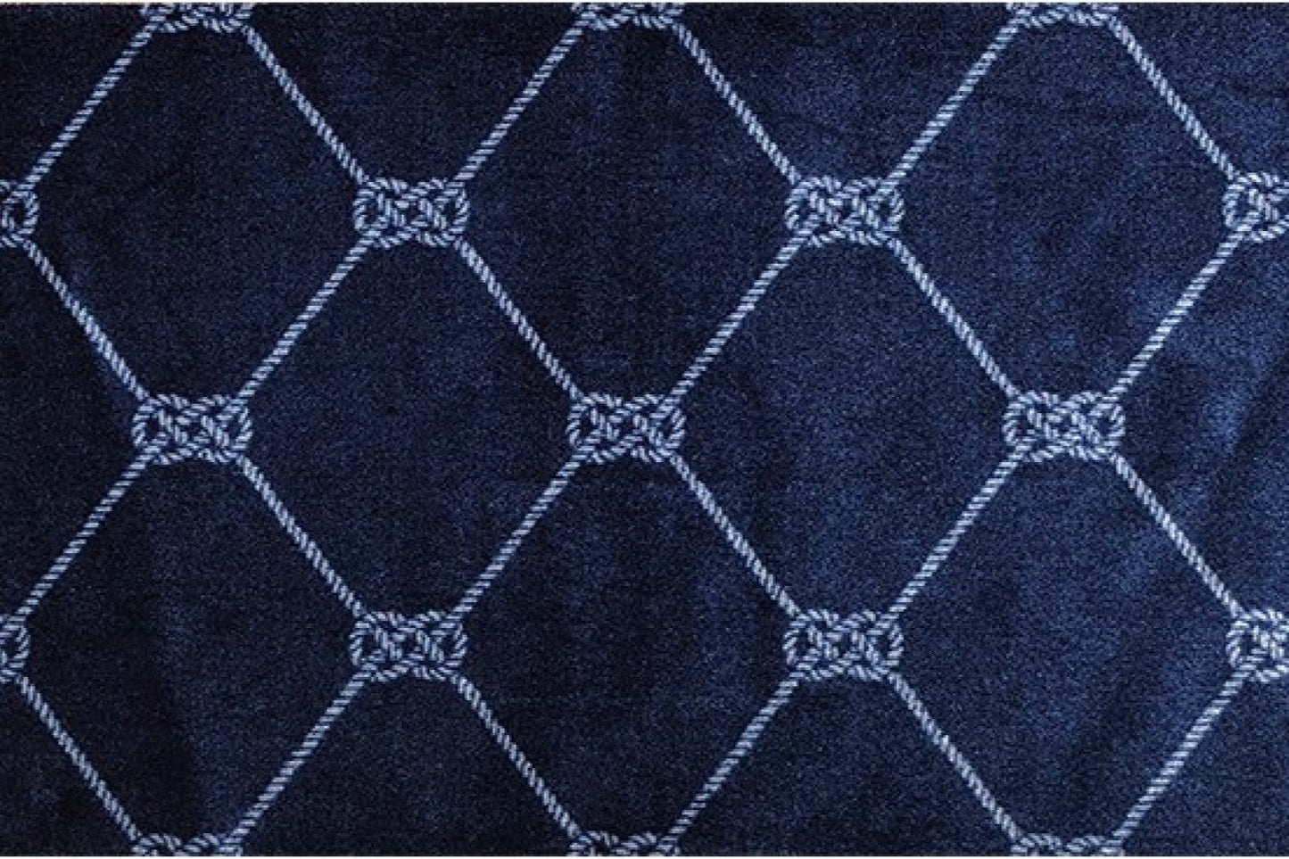 HomeRoots 2' x 6' Navy Nautical Knots Washable Runner Rug