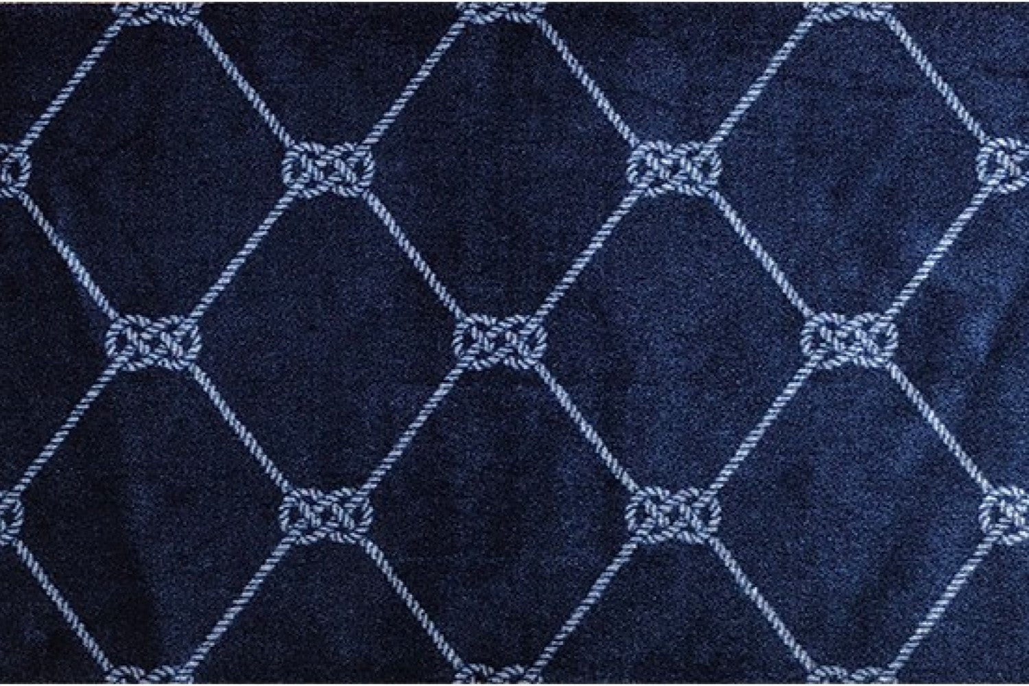 HomeRoots 2' x 6' Navy Nautical Knots Washable Runner Rug