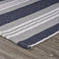 HomeRoots 2' x 6' Navy and Ivory Striped Runner Rug