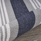 HomeRoots 2' x 6' Navy and Ivory Striped Runner Rug