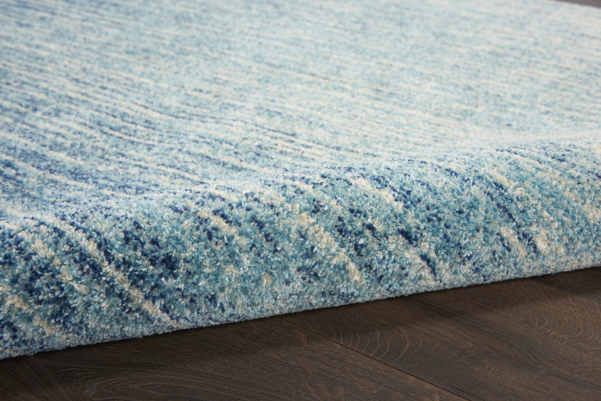 HomeRoots 2' x 6' Navy and Light Blue Abstract Runner Rug