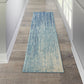 HomeRoots 2' x 6' Navy and Light Blue Abstract Runner Rug
