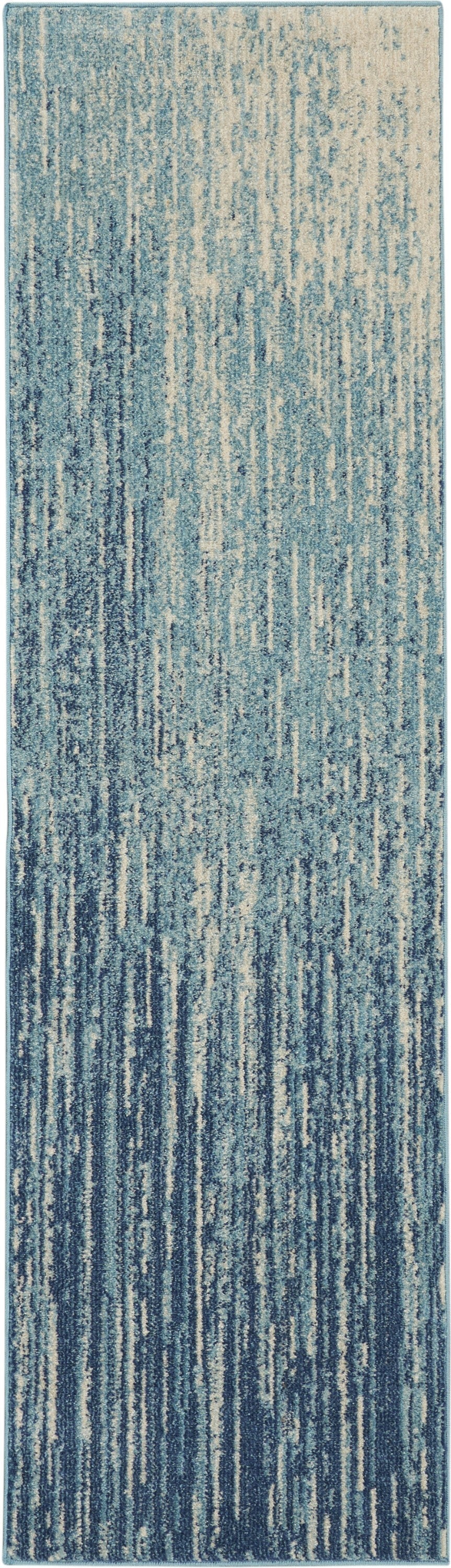 HomeRoots 2' x 6' Navy and Light Blue Abstract Runner Rug