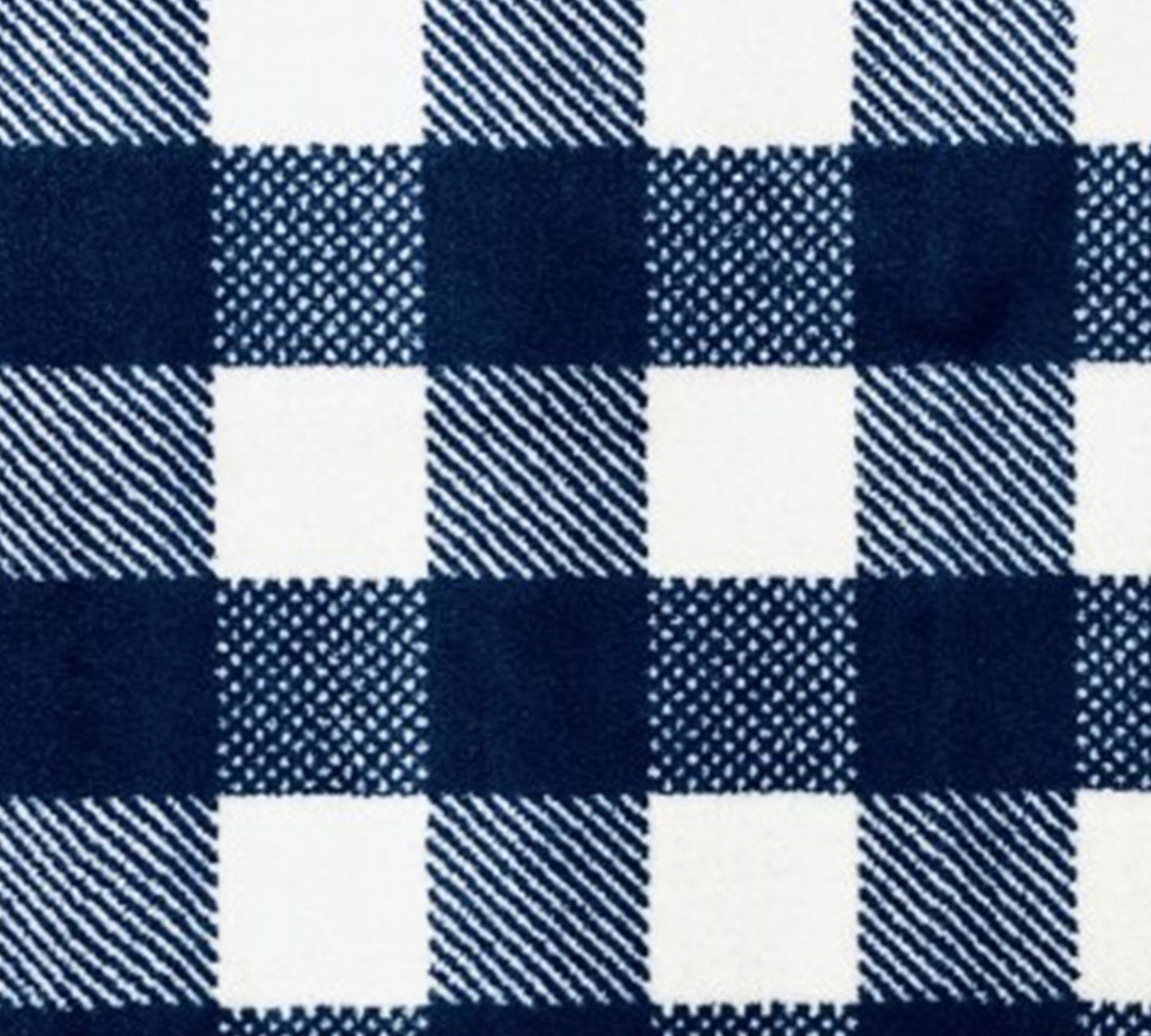 HomeRoots 2' x 6' Navy and White Buffalo Plaid Washable Runner Rug
