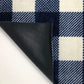 HomeRoots 2' x 6' Navy and White Buffalo Plaid Washable Runner Rug