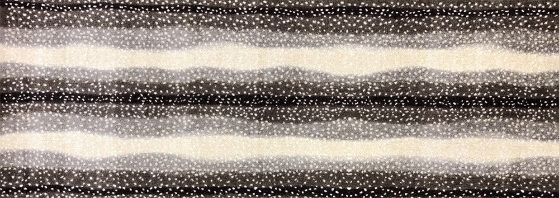 HomeRoots 2' x 6' Neutral Dot and Wave Washable Runner Rug