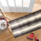 HomeRoots 2' x 6' Neutral Dot and Wave Washable Runner Rug