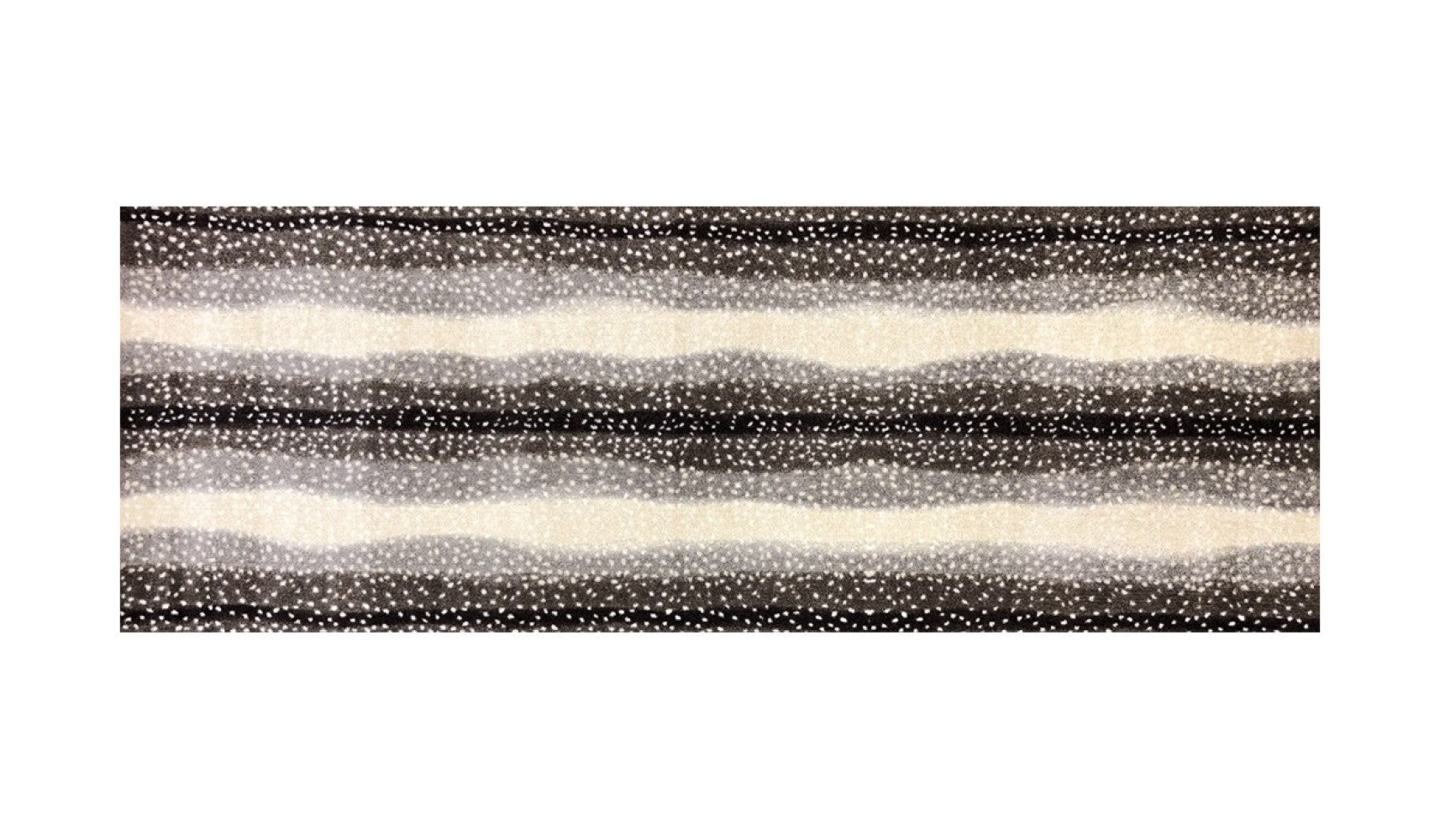 HomeRoots 2' x 6' Neutral Dot and Wave Washable Runner Rug