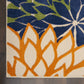 HomeRoots 2’ x 6' Orange Outdoor Runner Rug With Floral Finish