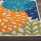HomeRoots 2’ x 6' Orange Outdoor Runner Rug With Floral Finish