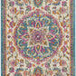 HomeRoots 2' x 6' Pink and Blue Floral Medallion Runner Rug