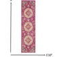 HomeRoots 2' x 6' Pink and Ivory Medallion Runner Rug